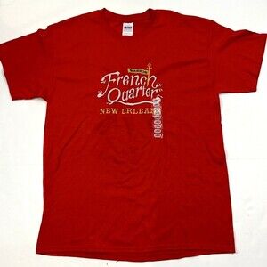 Vintage Y2k 2000s Gildan New Orleans French Quarter Embroidered Tee Tshirt Large